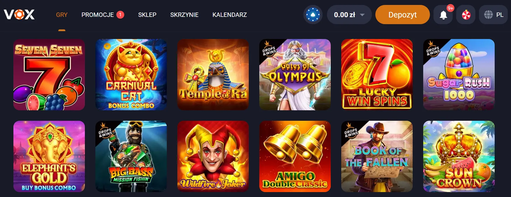 Vox Casino wyglyad